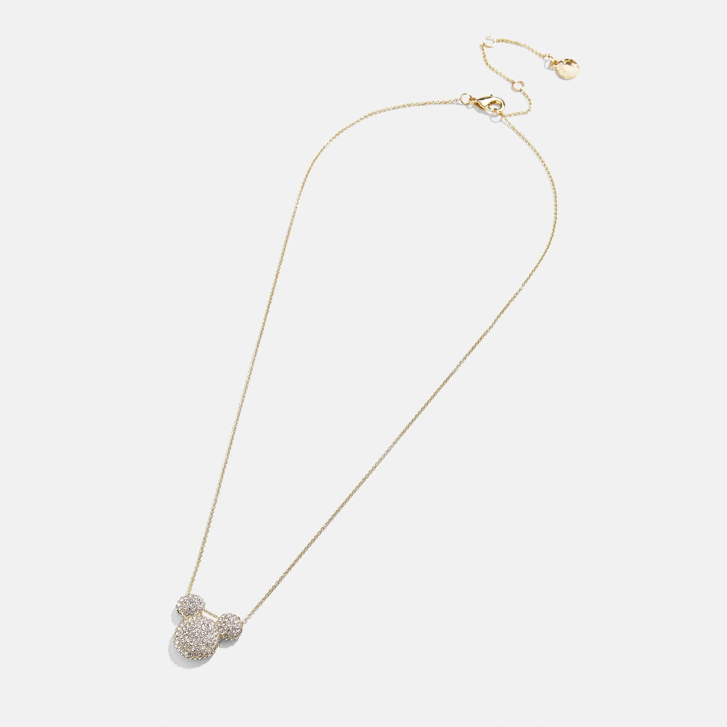 Mickey Mouse Disney Pavé Pendant Necklace - Gold/Pavé