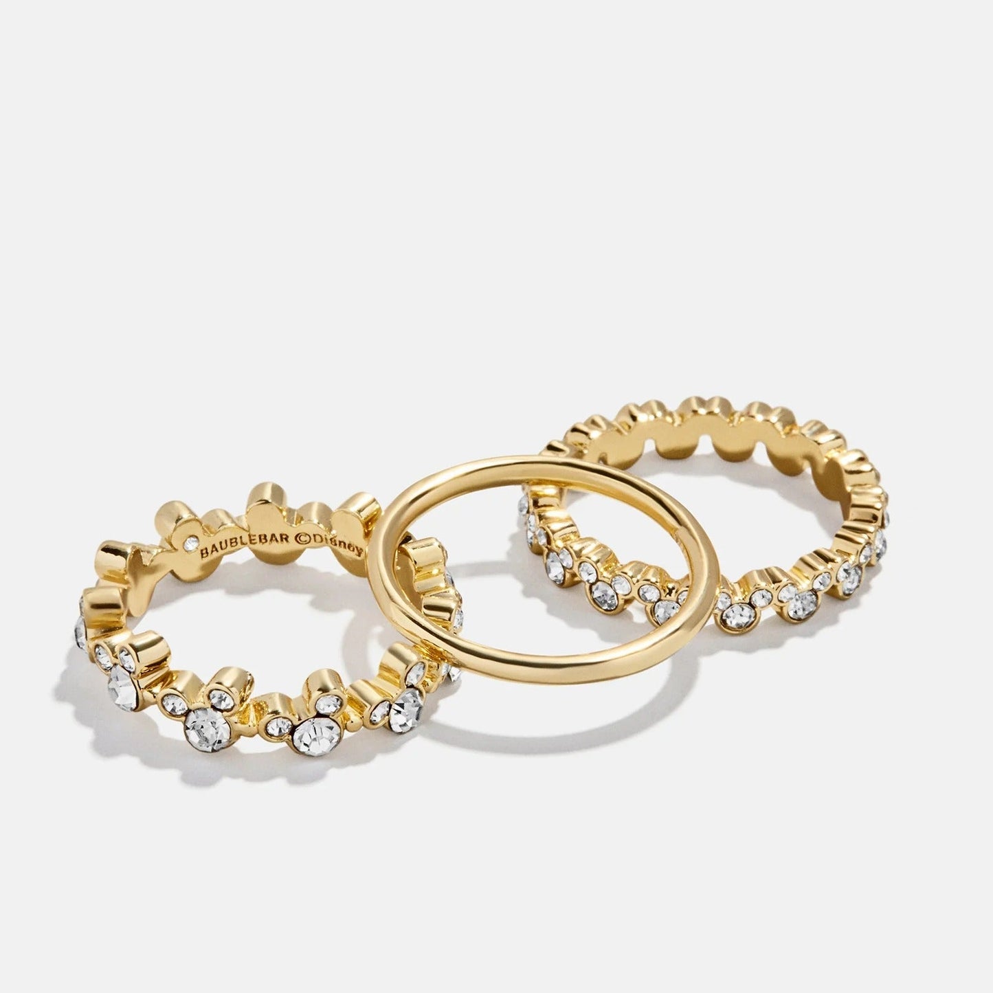 Disney Mickey Mouse Ring Set - Gold/Pavé