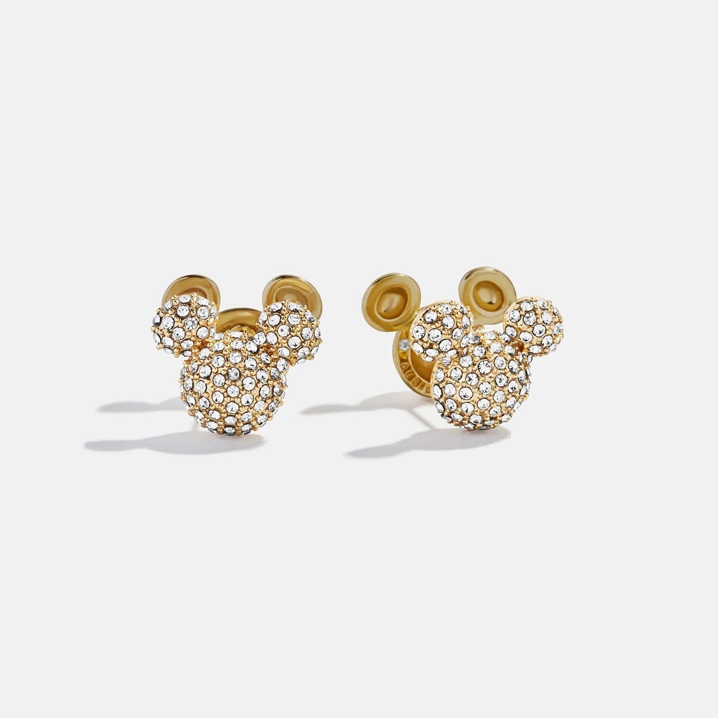 Disney Mickey Mouse Reversible Stud Earrings - Gold/Pavé