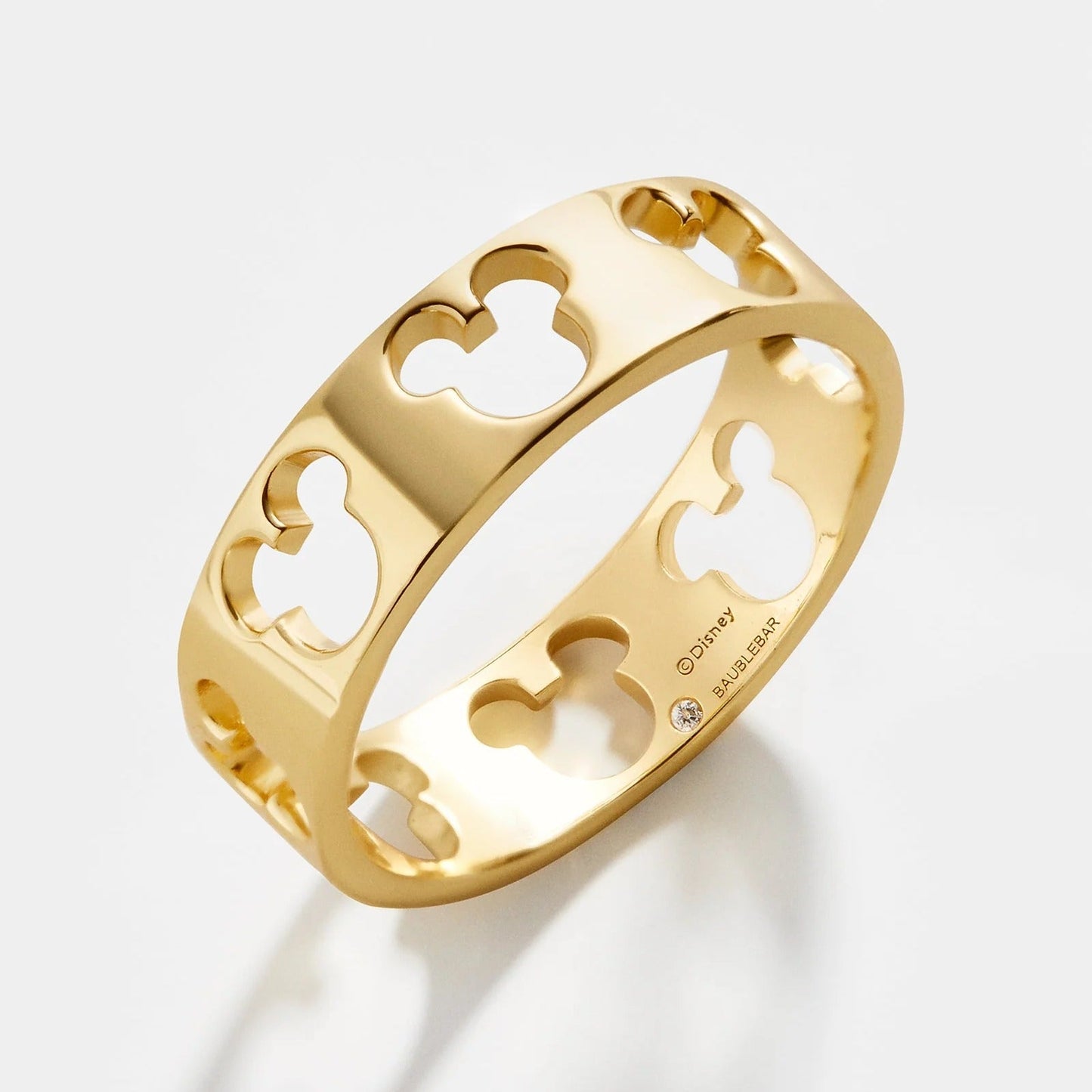 Mickey Mouse Outline 18K Gold Ring - Gold
