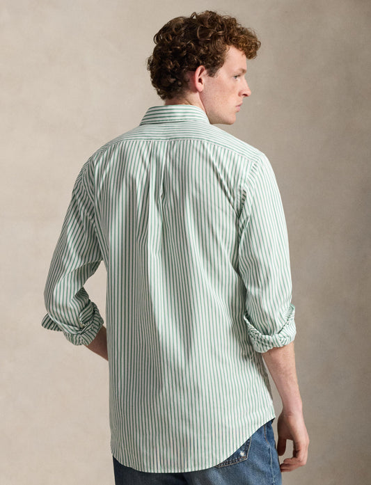 Polo Ralph Lauren - Poplin Shirt - Custom Fit - Stripe - Green/White