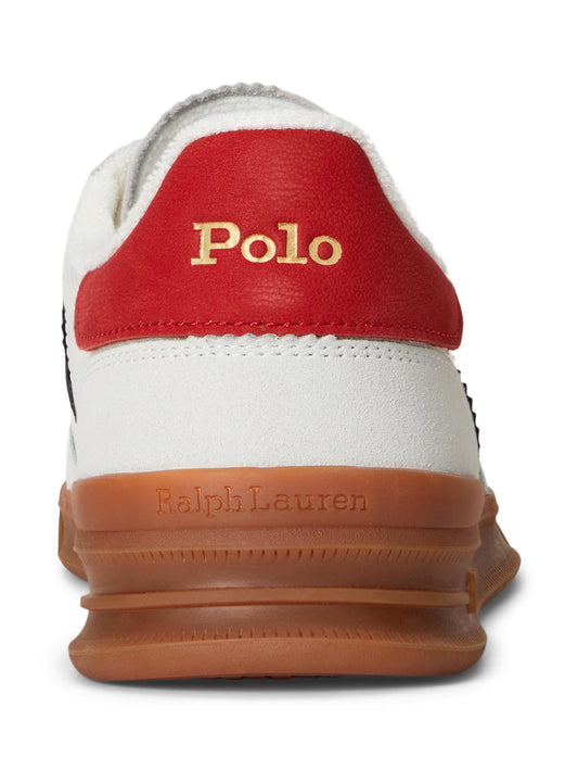 Polo Ralph Lauren - Heritage Aera Suede-Paneled Sneaker - White/Navy/Red