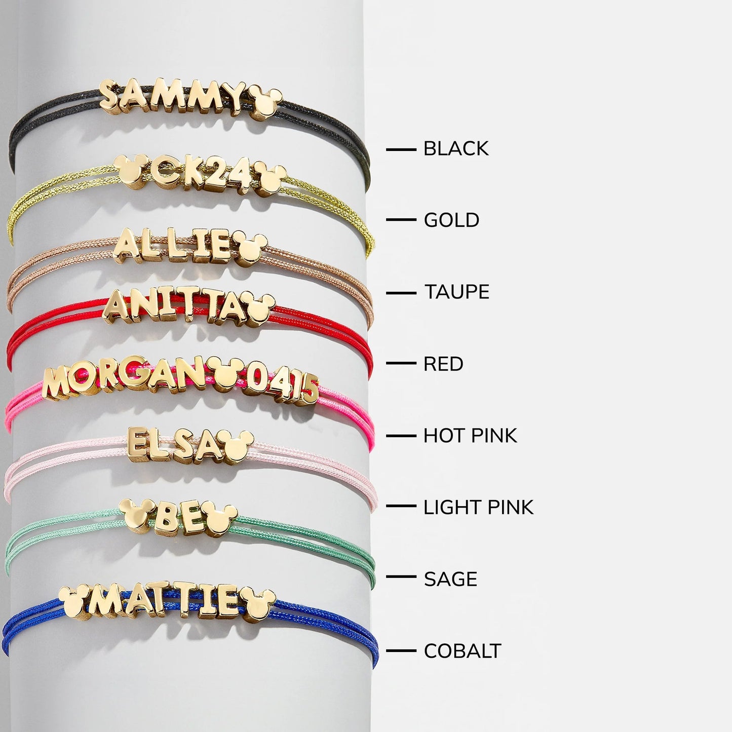 Disney Mickey Mouse Custom Cord Bracelet - Red