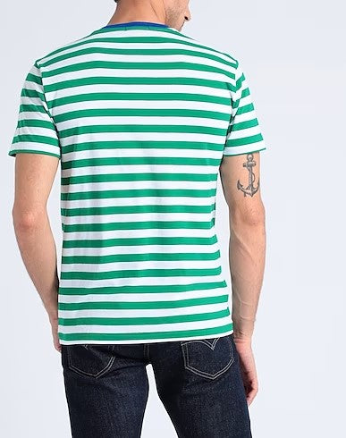 Polo Ralph Lauren - Custom Slim Fit Striped Jersey T-Shirt - Green & White