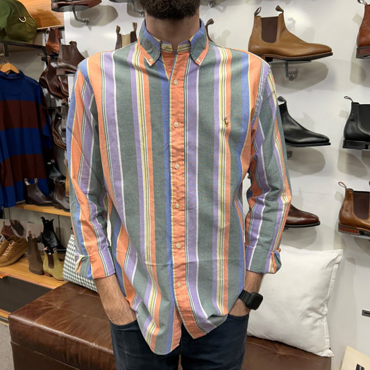 Polo Ralph Lauren - Oxford Shirt - Stripe - Orange, Green, Purple Multi