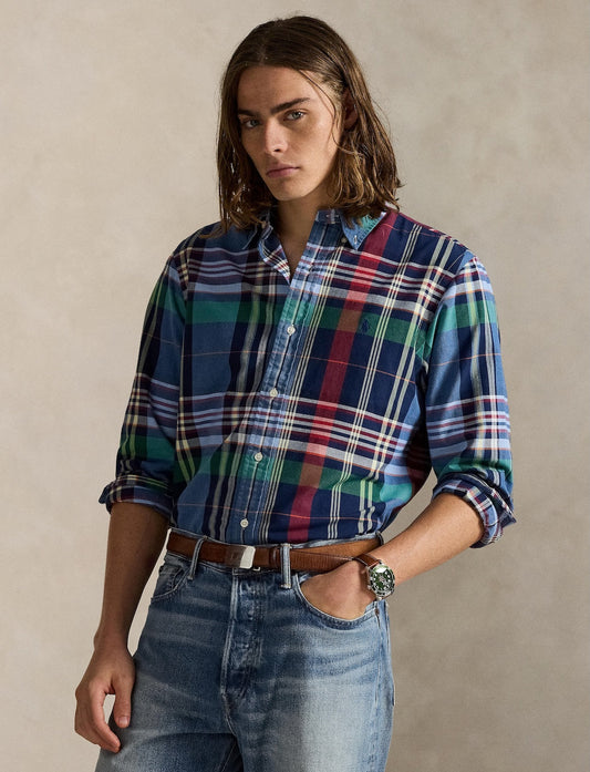 Polo Ralph Lauren - Custom Fit Plaid Oxford Shirt - Check - Blue/Red Multi