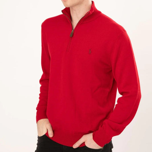 Polo Ralph Lauren - Quarter Zip Wool Sweater - Red