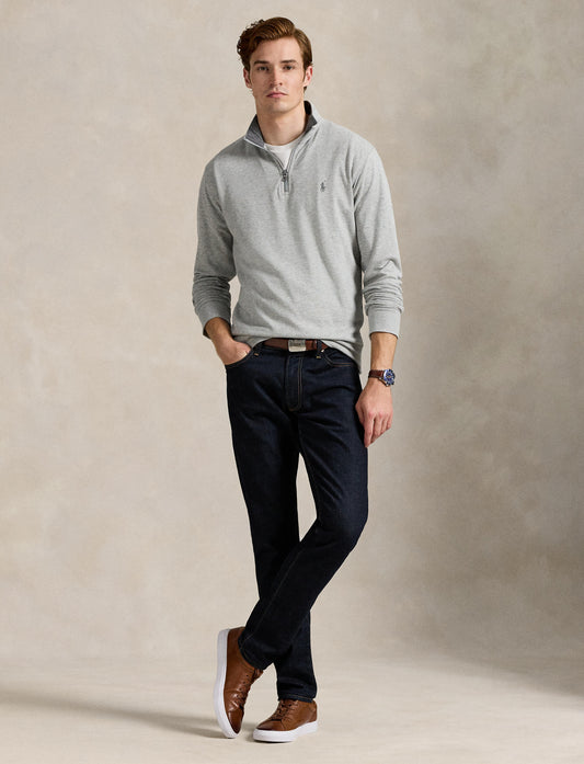 Polo Ralph Lauren - Luxury Jersey Quarter Zip Sweatshirt - Andover Heather