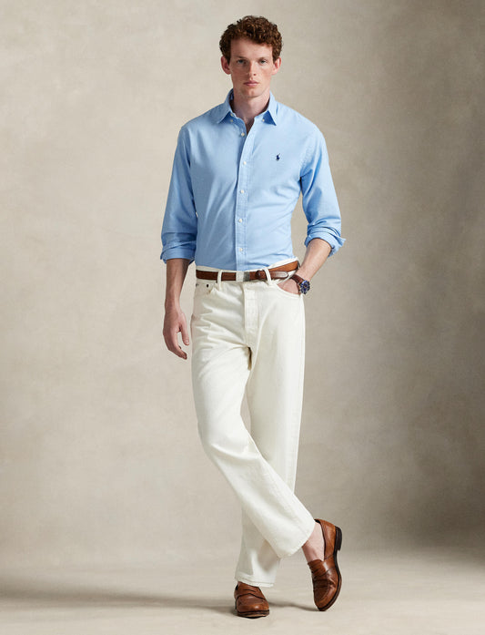 Polo Ralph Lauren - Garment-dyed Oxford Shirt - Blue/Light Blue