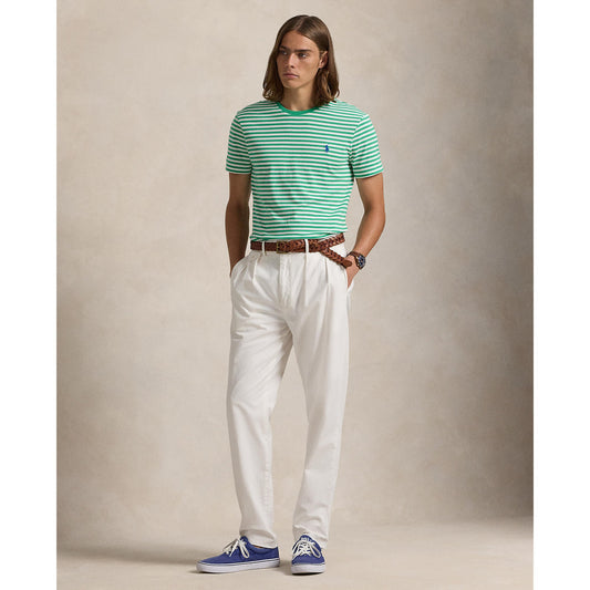 Polo Ralph Lauren - Custom Fit Jersey Crewneck T-Shirt - Stripe - Emerald & White
