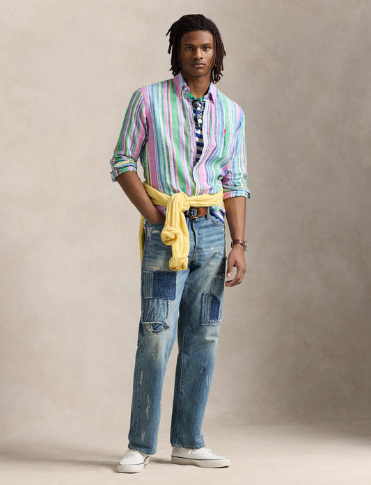 Polo Ralph Lauren - Linen Shirt - also in Big & Tall - Green Pink Multi
