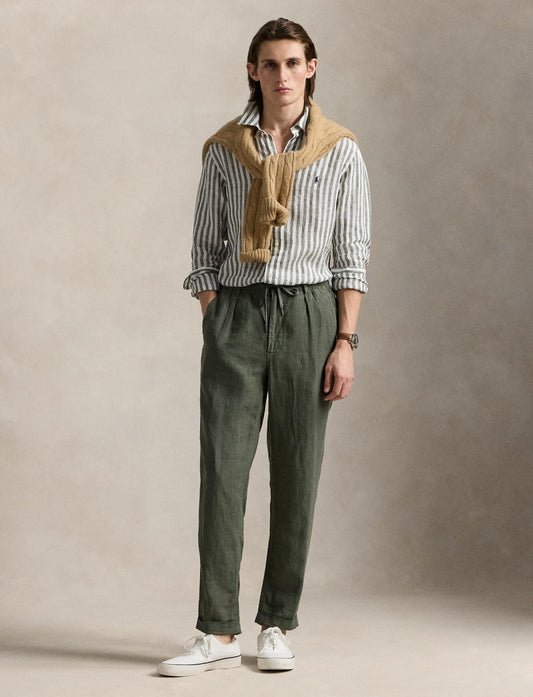 Polo Ralph Lauren - Linen Shirt - also in Big & Tall - Olive White