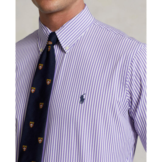 Polo Ralph Lauren - Stretch Poplin Shirt - Stripe - Lavender & White