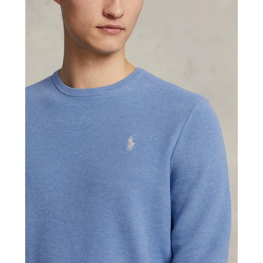 Polo Ralph Lauren - Mesh Knit Cotton Crewneck Sweater - Light Blue