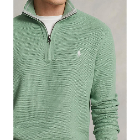 Polo Ralph Lauren - Mesh-Knit Cotton Quarter-Zip Sweater - Pistachio