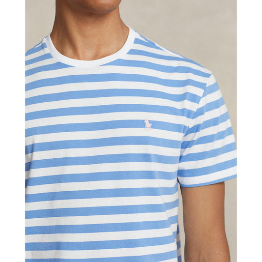 Polo Ralph Lauren - Classic Fit Jersey Crewneck T-Shirt - Stripe - Summer Blue & White