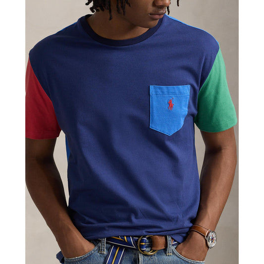 Polo Ralph Lauren - Classic Fit Colour Block Jersey T-Shirt - Light Navy Multi
