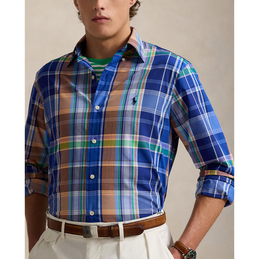 Polo Ralph Lauren - Poplin Stretch Shirt - Check - Blue, Orange Multi