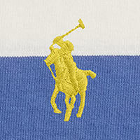 Polo Ralph Lauren - Knit Rugby Shirt - Khaki-Collar - Striped - White/Blue