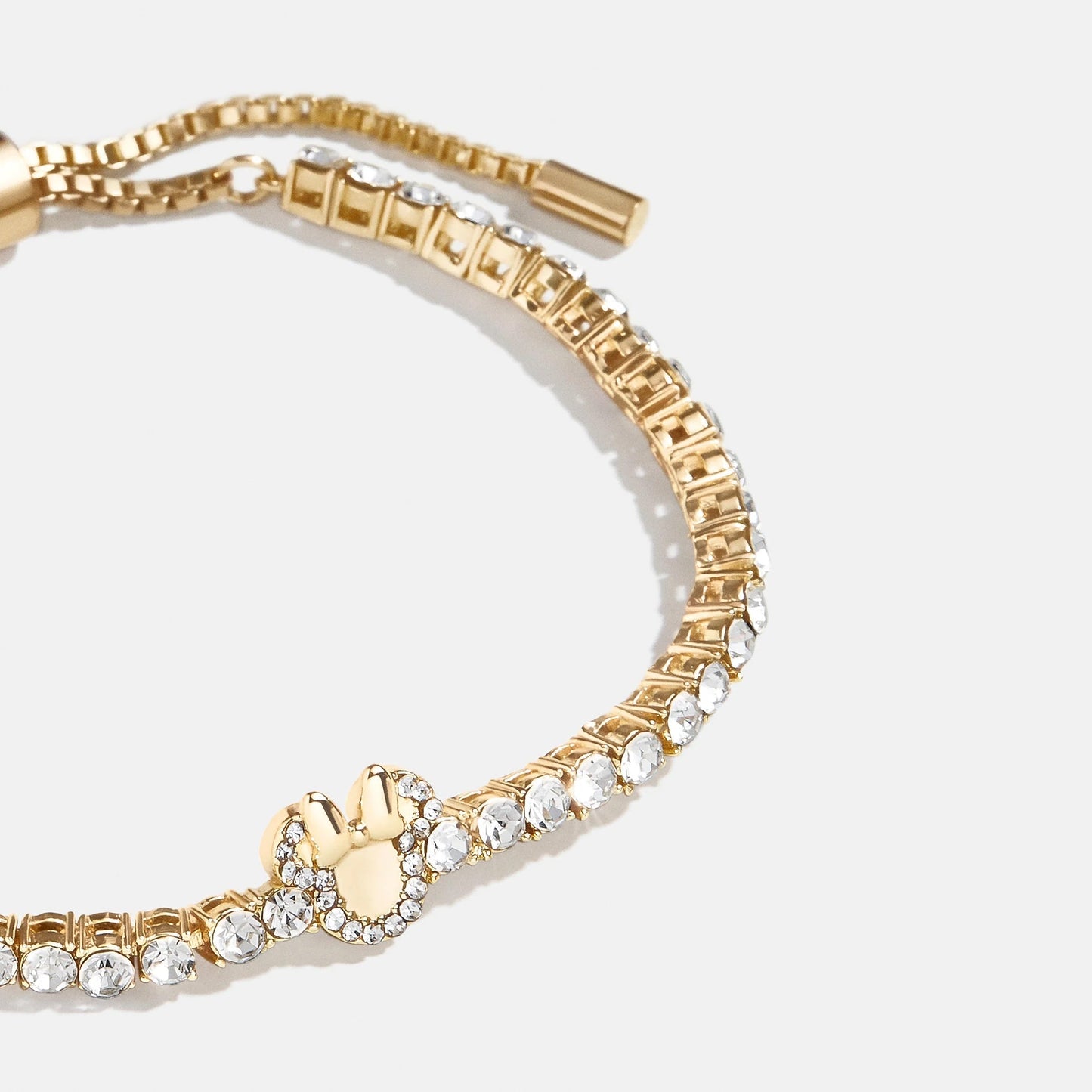 Minnie Mouse Disney Tennis Bracelet - Gold/Pavé