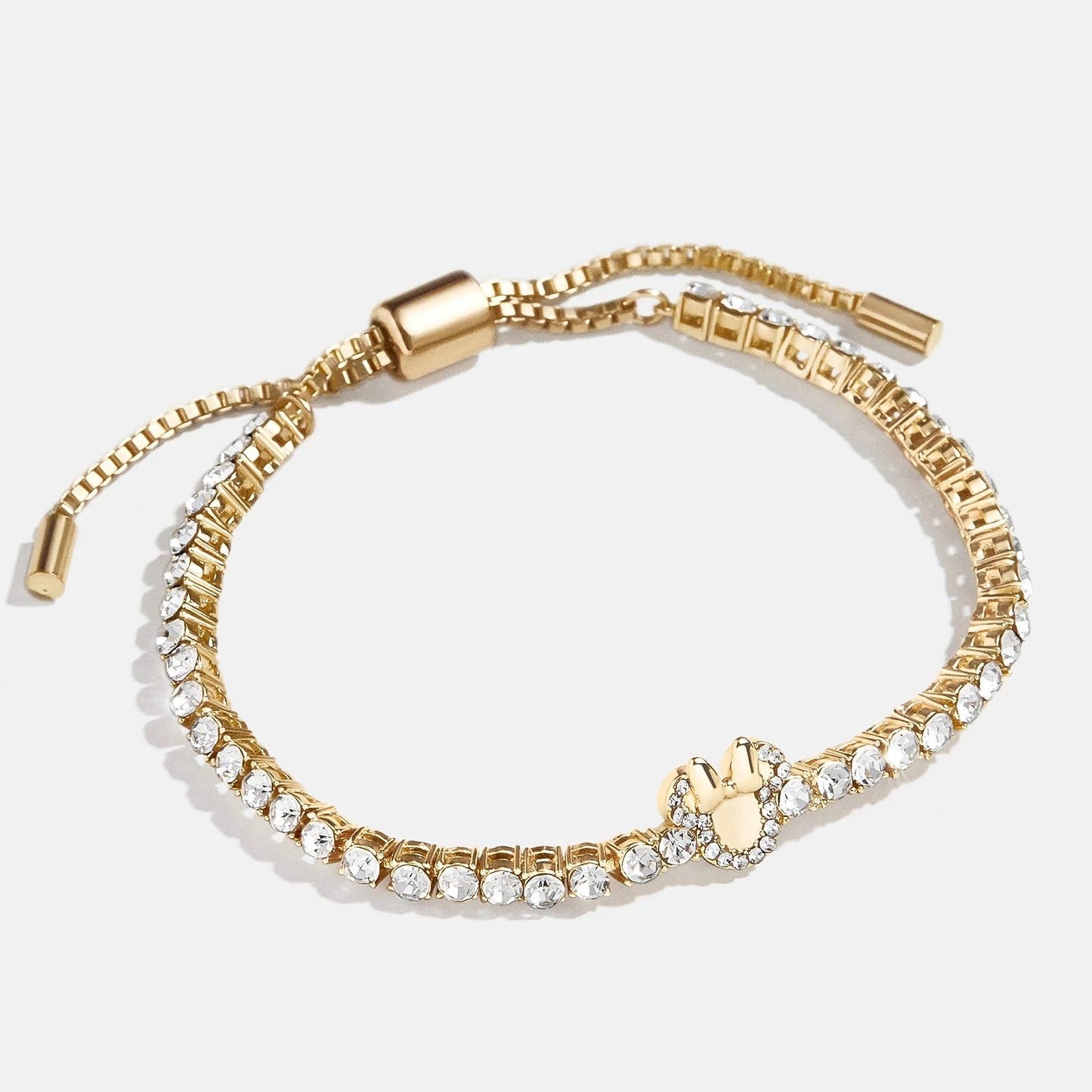 Minnie Mouse Disney Tennis Bracelet - Gold/Pavé