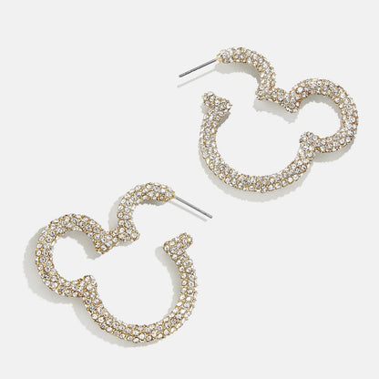 Mickey Mouse Disney Essential Hoop Earrings - Gold/Pavé