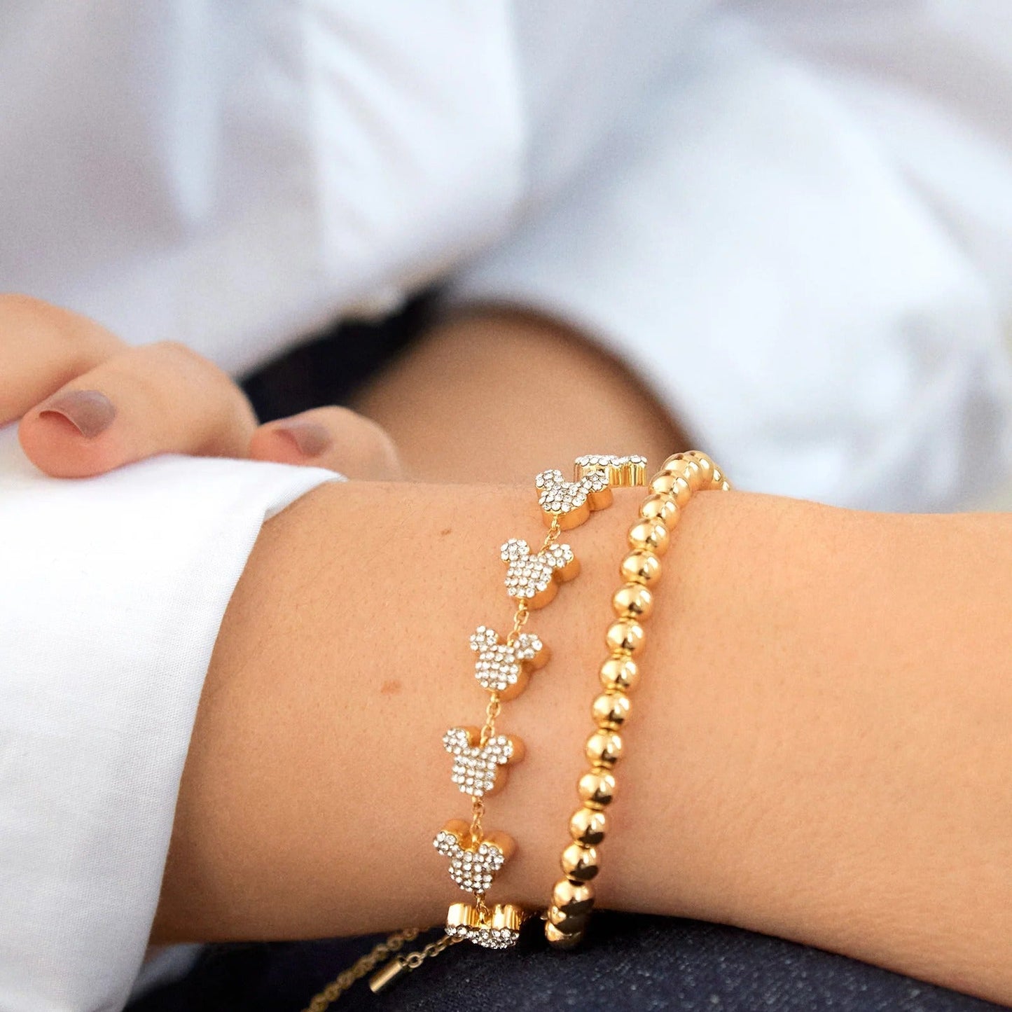 Mickey Mouse Disney Pavé Pull-Tie Bracelet