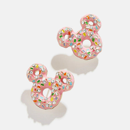 Mickey Mouse Disney Pink Donut Stud Earrings - Disney Pink Donut Earring
