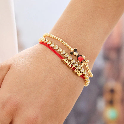 Disney Mickey Mouse Custom Cord Bracelet - Red