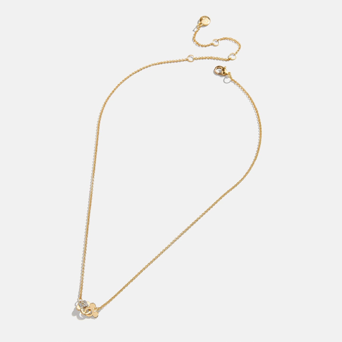 Mickey Mouse & Minnie Mouse Disney Better Half Necklace - Gold/Pavé