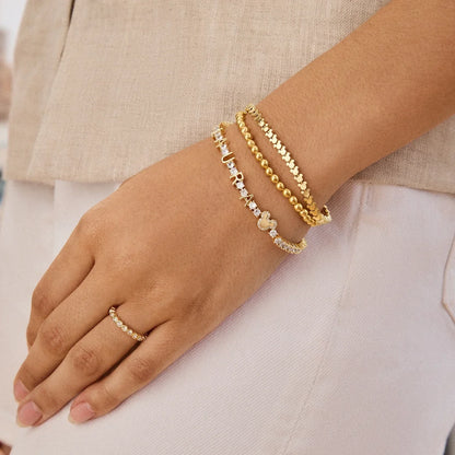 Mickey Mouse Disney Repeating Tennis Bracelet - Gold