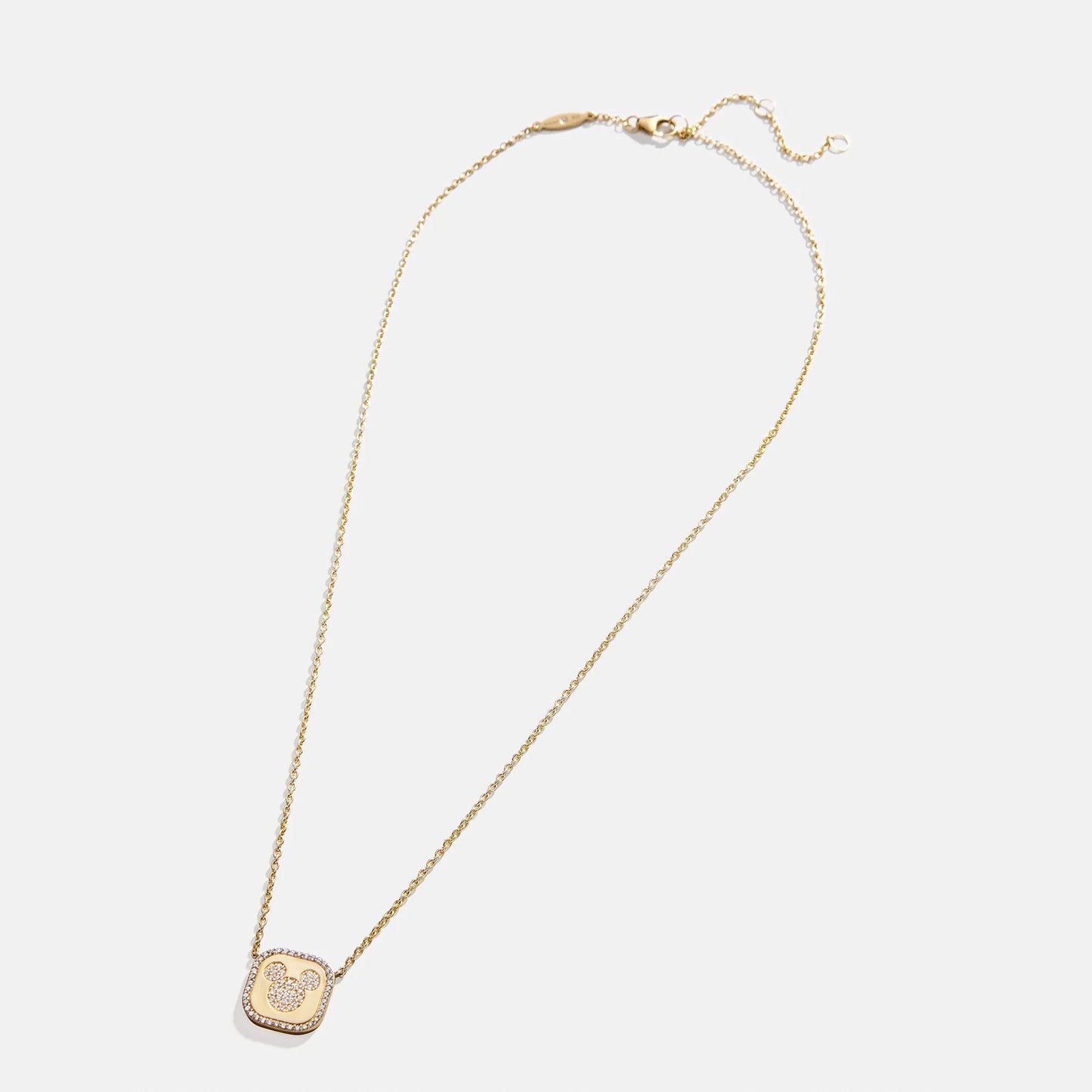 Disney Mickey Mouse 18K Gold Plated Sterling Silver Pendant Necklace - Gold/Pavé