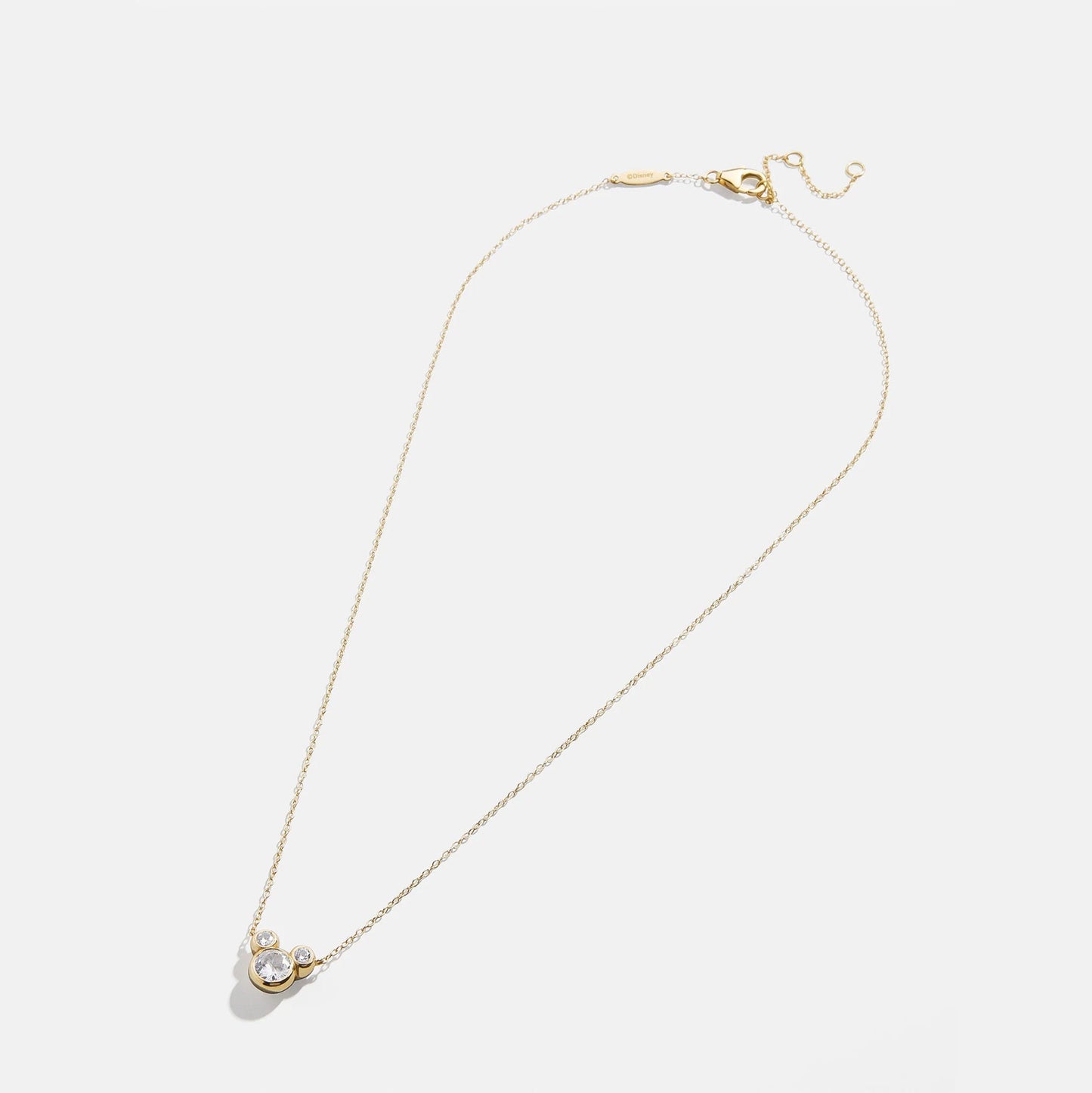 Mickey Mouse Disney 18K Gold Plated Sterling Silver & Cubic Zircona Pendant Necklace - Gold/Pavé