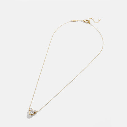 Mickey Mouse Disney 18K Gold Plated Sterling Silver & Cubic Zircona Pendant Necklace - Gold/Pavé