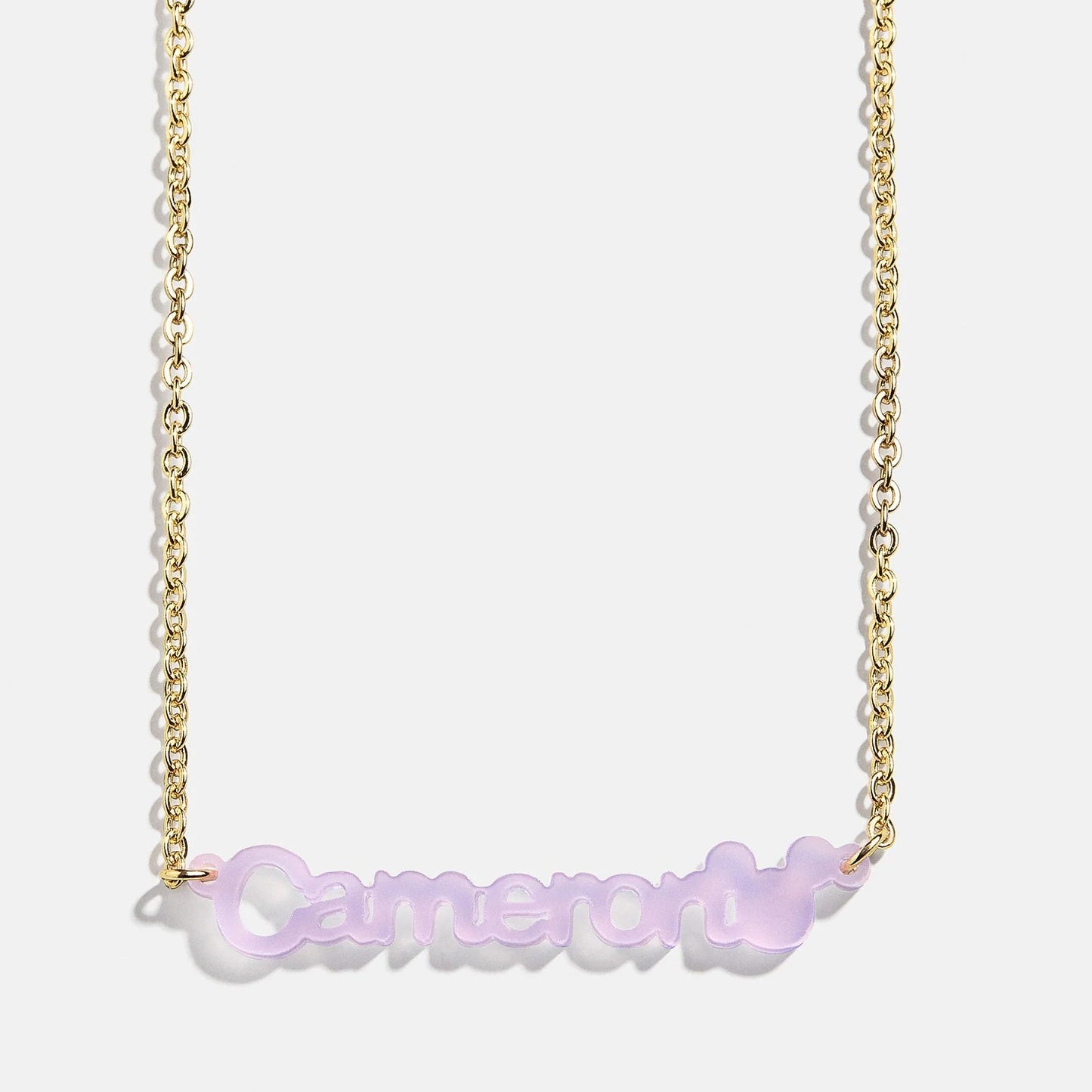 Disney Mickey Mouse Acrylic Custom Nameplate Necklace - Translucent Purple