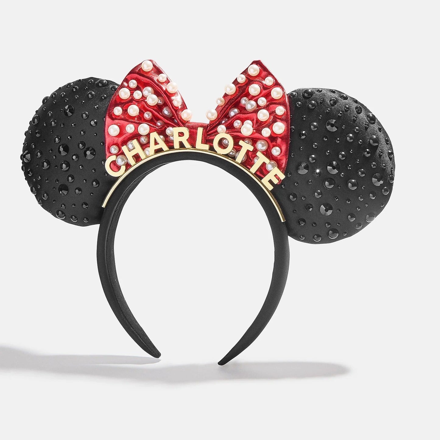 Disney Minnie Mouse Custom Ears Headband - Custom Black/Red Minnie Mouse Ears