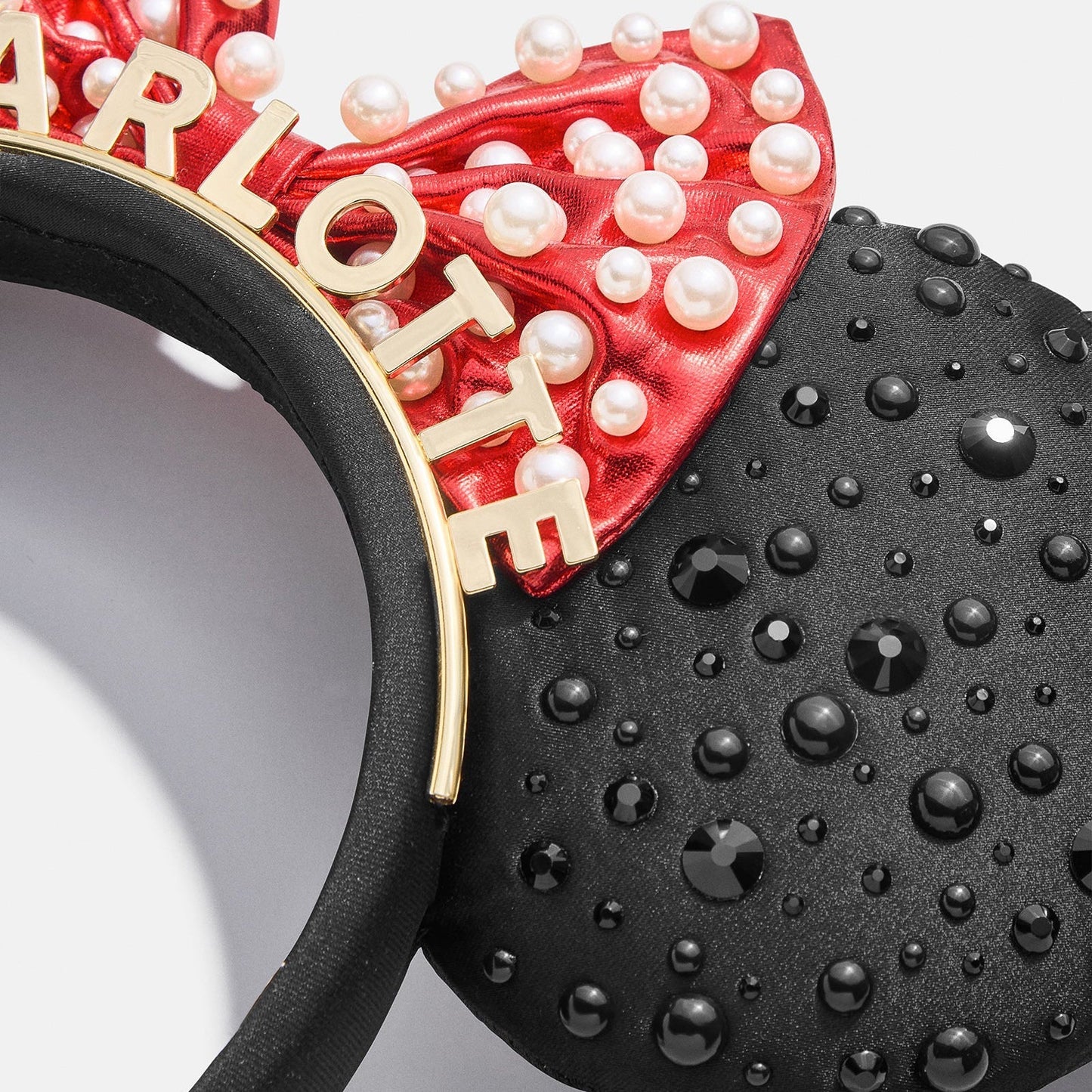 Disney Minnie Mouse Custom Ears Headband - Custom Black/Red Minnie Mouse Ears