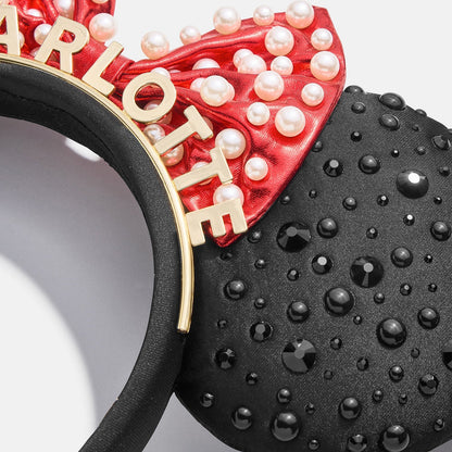 Disney Minnie Mouse Custom Ears Headband - Custom Black/Red Minnie Mouse Ears