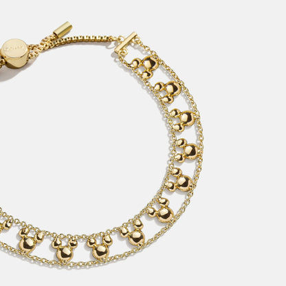 Disney Mickey Mouse Repeating Slider Bracelet - Gold