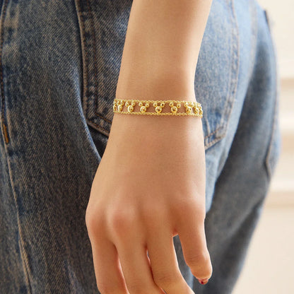 Disney Mickey Mouse Repeating Slider Bracelet - Gold