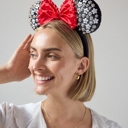 Disney Minnie Mouse White Floral Ears Headband - Minnie Mouse White Floral Ears