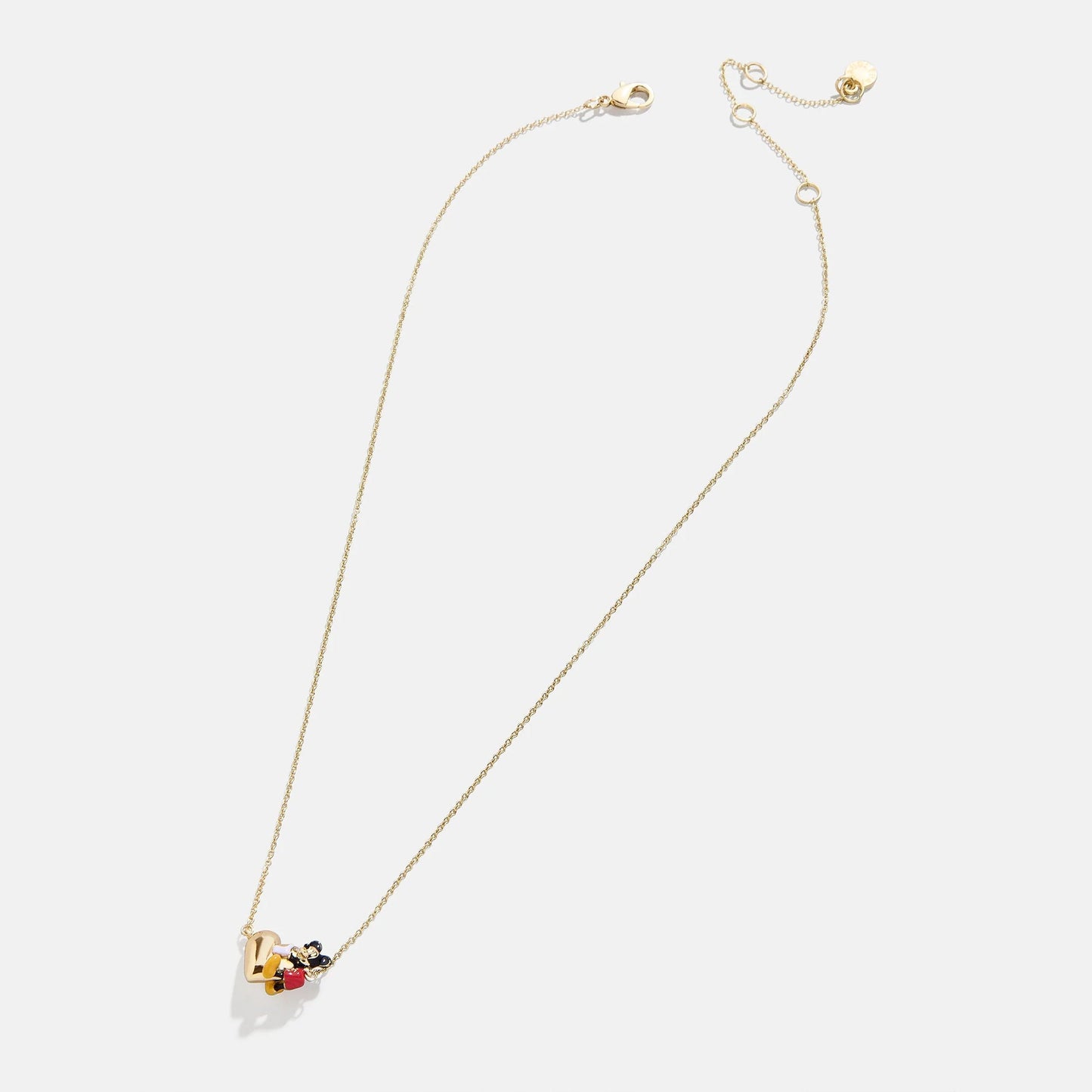 Disney Mickey Mouse Hugging Heart Necklace - Gold