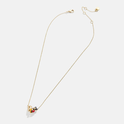 Disney Mickey Mouse Hugging Heart Necklace - Gold