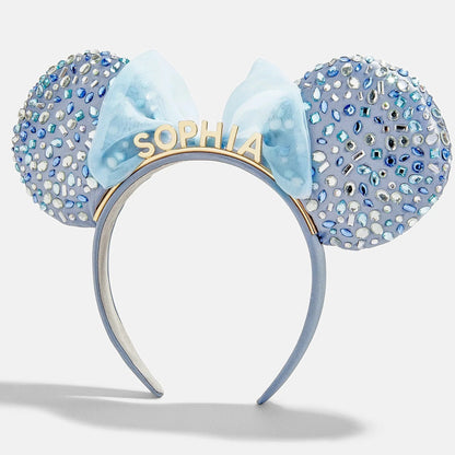 Disney Minnie Mouse Crystal Blue Custom Ears Headband - Minnie Mouse Crystal Blue Custom Ears