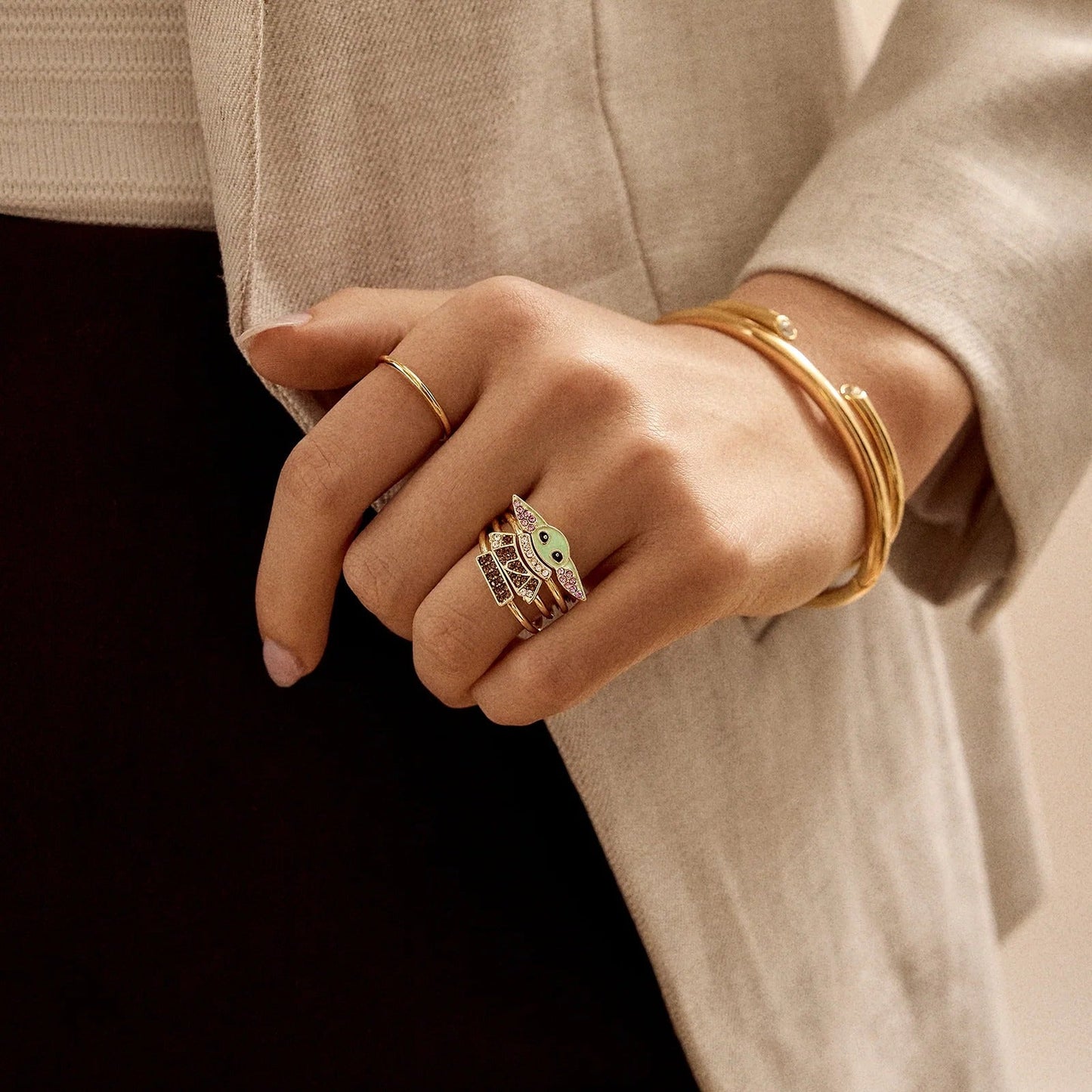 STAR WARS™ GROGU™ Ring Set - Gold/Green