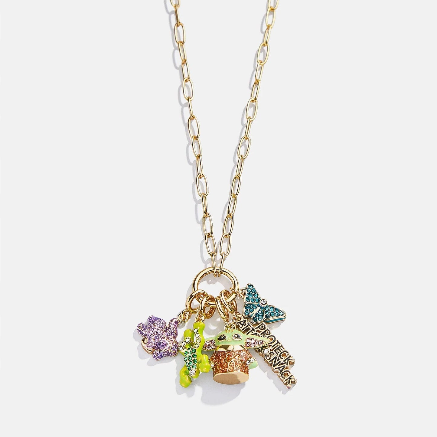 STAR WARS™ GROGU™ Cluster Charm Necklace - Gold/Green