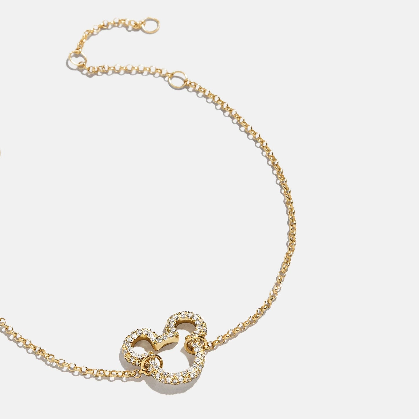 Disney Mickey Mouse 18K Gold Plated Sterling Silver Pavé Bracelet - Gold/Pavé