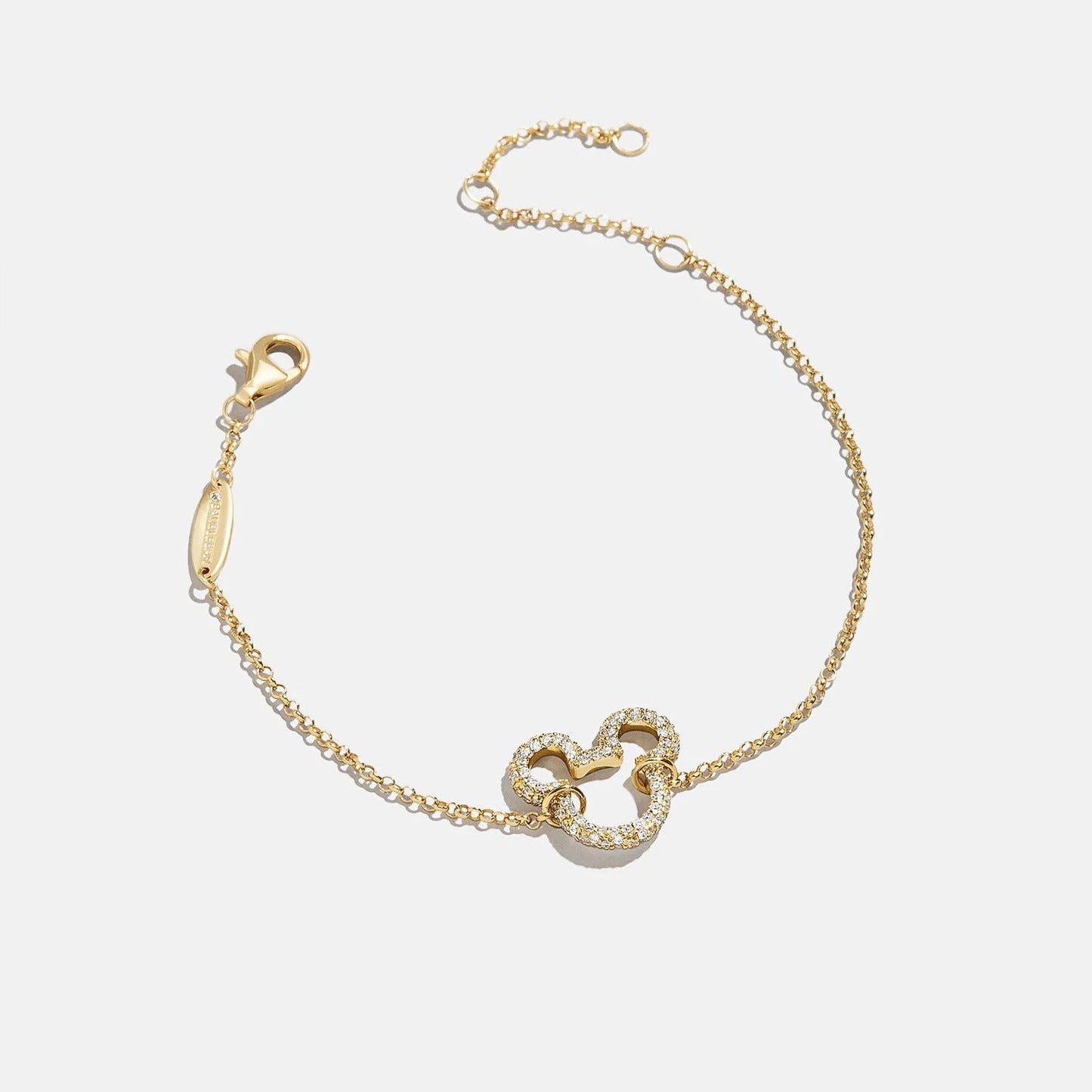 Disney Mickey Mouse 18K Gold Plated Sterling Silver Pavé Bracelet - Gold/Pavé