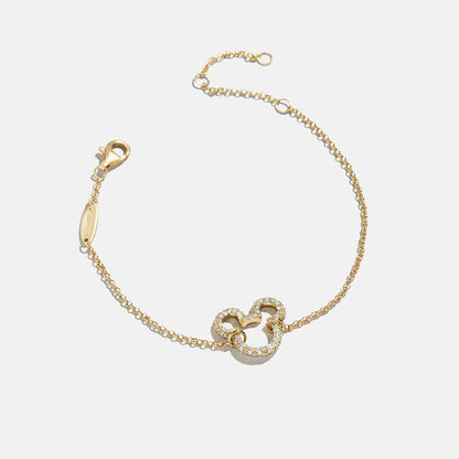 Disney Mickey Mouse 18K Gold Plated Sterling Silver Pavé Bracelet - Gold/Pavé
