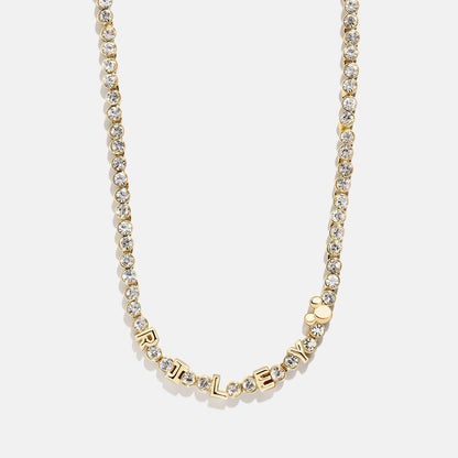 Disney Mickey Mouse Bezel Custom Tennis Necklace - Gold/Pavé